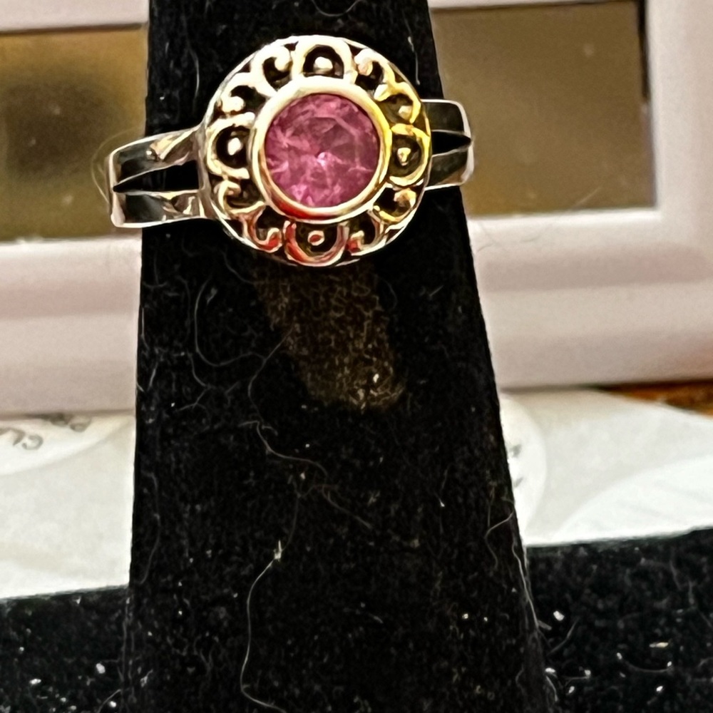 Elegant sterling silver white tourmaline ring